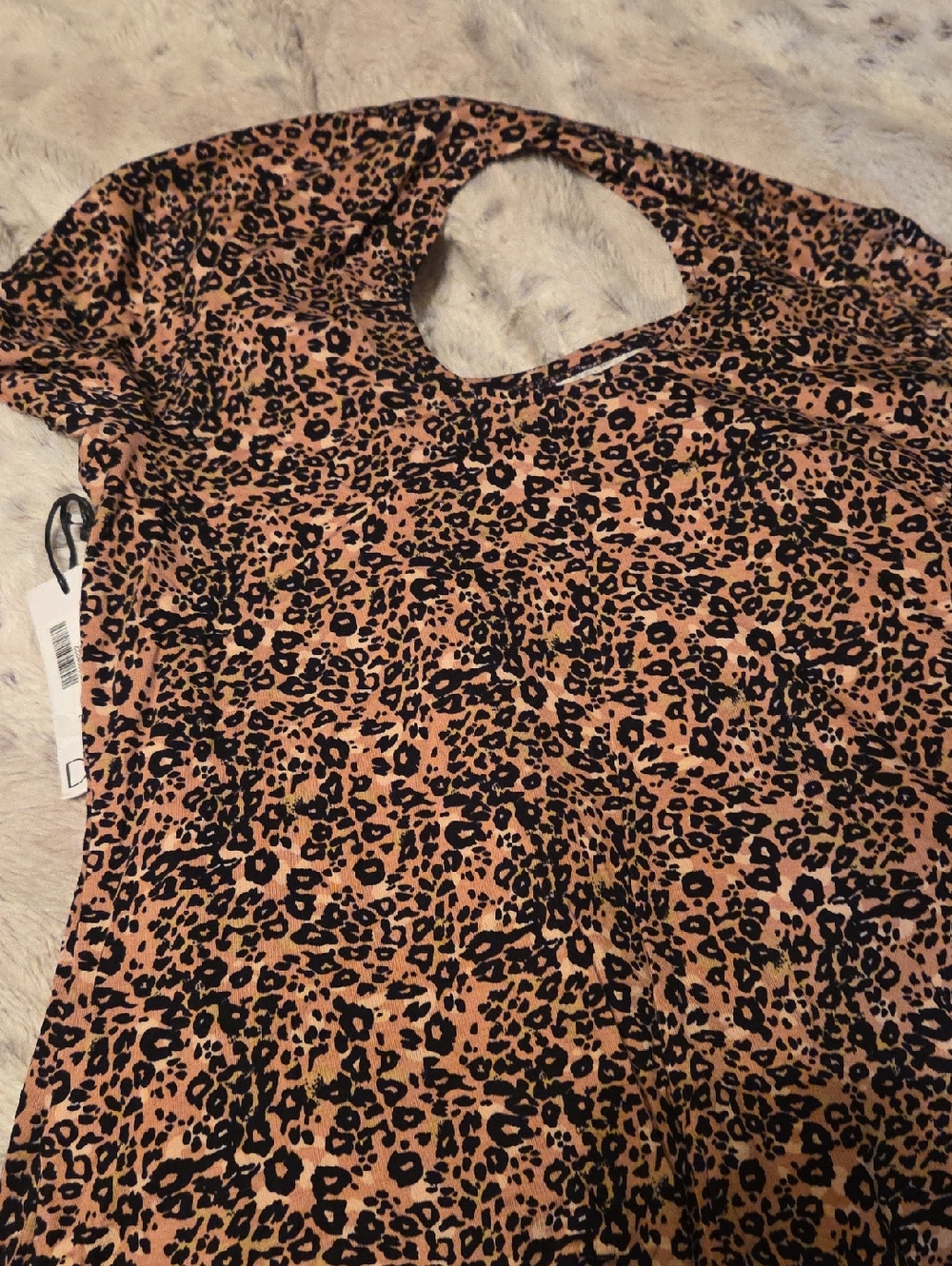 Leopard Print Sleeveless Dress - Black & Tan